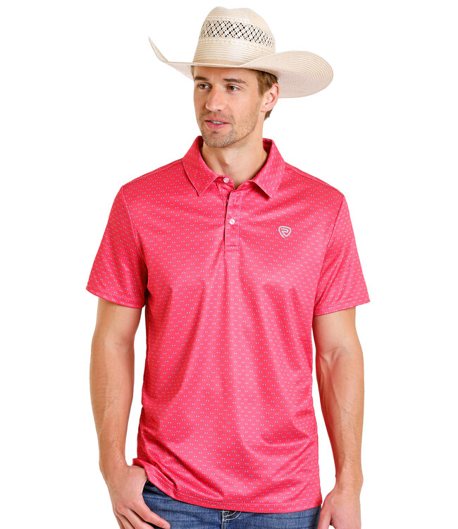 BM51T08330 Hot Pink Geo Polo