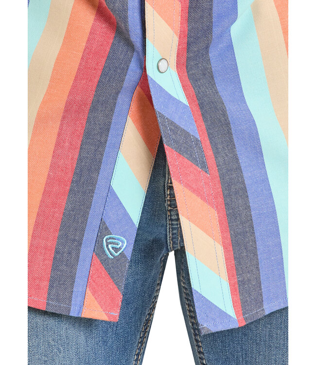 BMN3S08325 Orange Vintage Stripe Snap