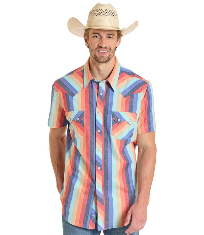 BMN3S08325 Orange Vintage Stripe Snap