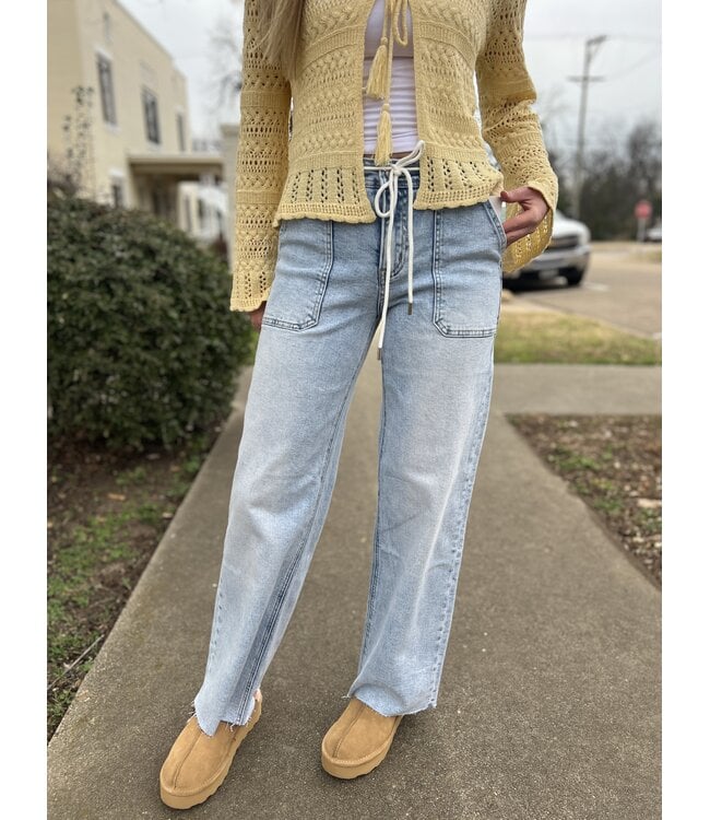 High Rise Drawstring Wide Leg LV1902