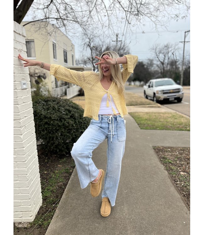 High Rise Drawstring Wide Leg LV1902