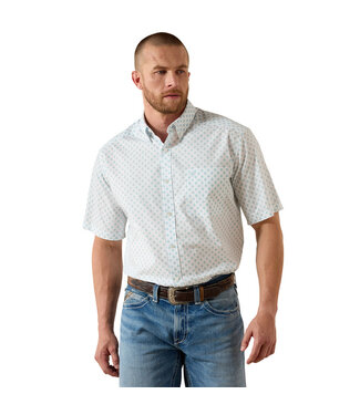 Ariat Intl 10071728 MNS PACKERT SS SHRT WHT MDLN