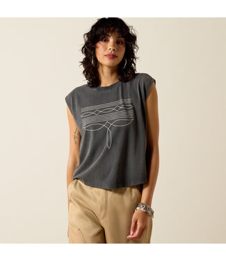 Ariat Intl 10071109 WMS DALLAS CROPPED SLVLS TSHRT CHR MNWSH