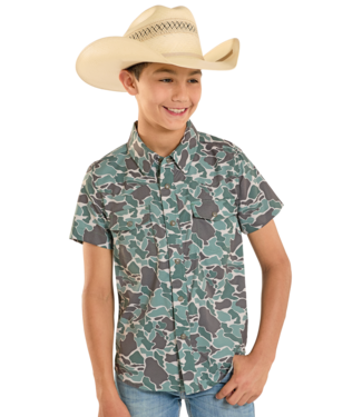 Panhandle Slim BBN3S08395 Boys  Olive Camo Tek Western