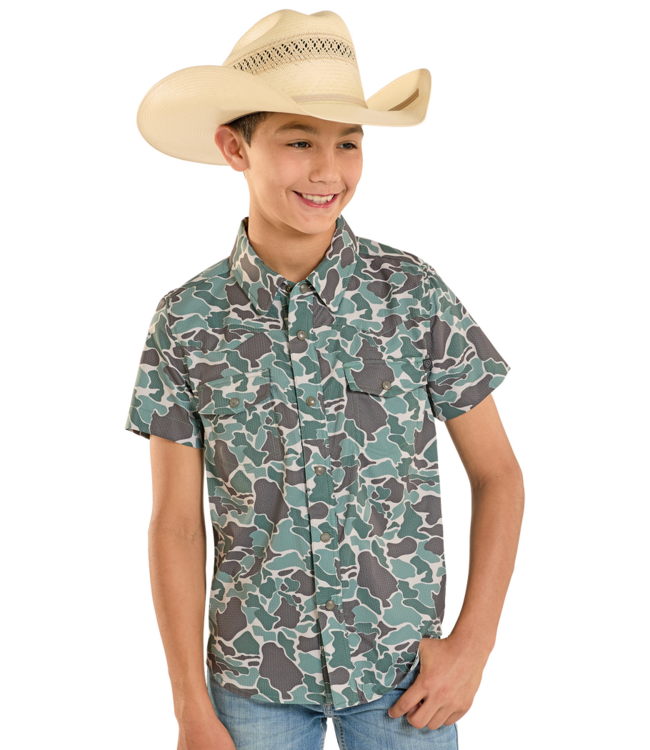 BBN3S08395 Boys  Olive Camo Tek Western