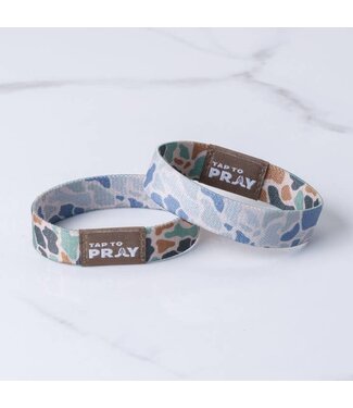 Versible Tap To Pray Wristband River Rock Camo Classic/Sage