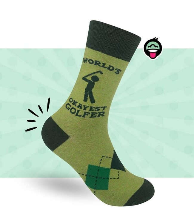 Worlds Okayest Golfer Socks