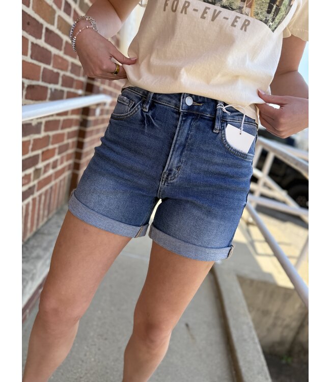 Flashy High Rise Double Cuff Shorts LV1833