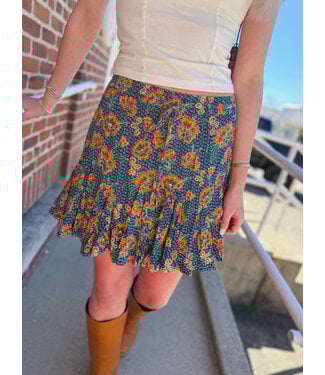 Panhandle Slim BW69B08086 Floral Print Godet Skirt