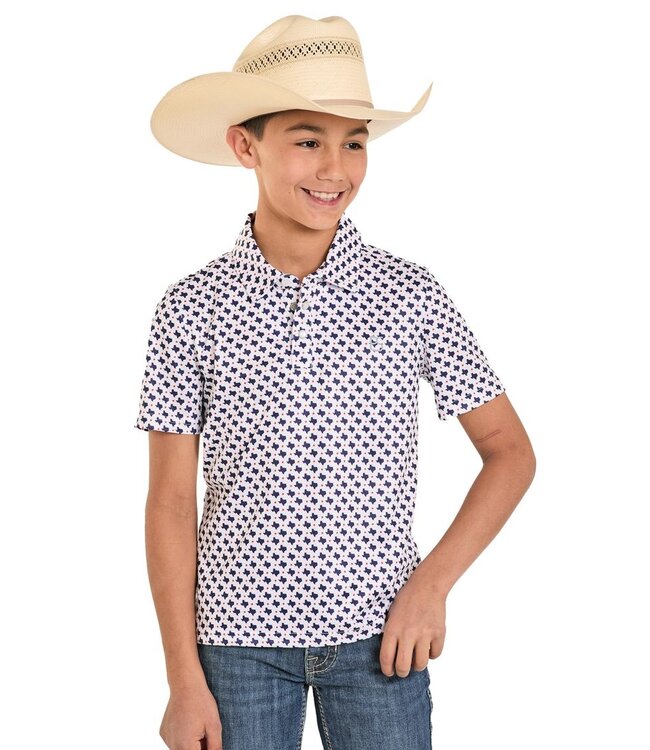 TB51T08222 Boys Polo Snap Navy