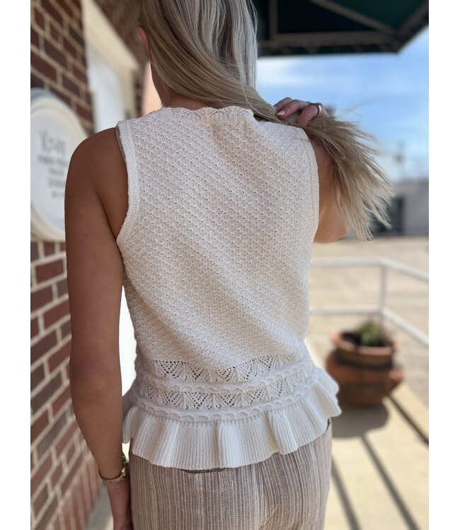 Ruffled Tank Sweater 65501