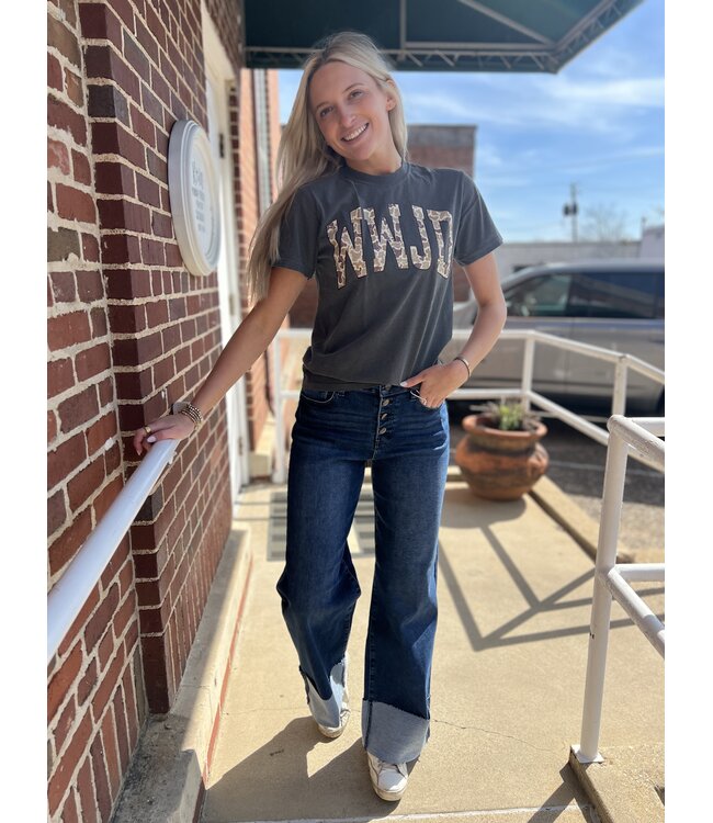 WWJD Camo Short Sleeve Tee