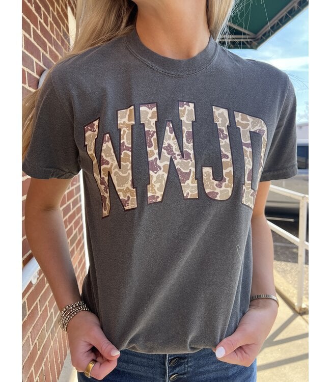 WWJD Camo Short Sleeve Tee