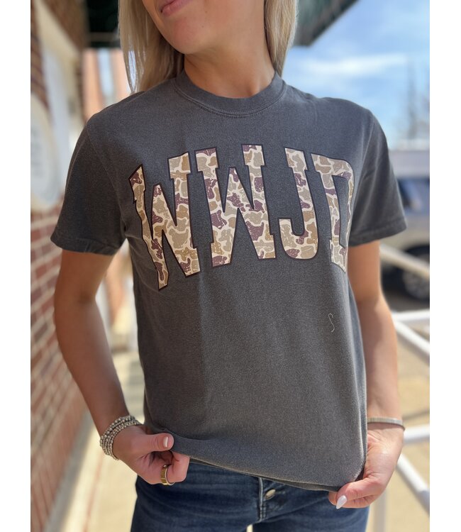 WWJD Camo Short Sleeve Tee