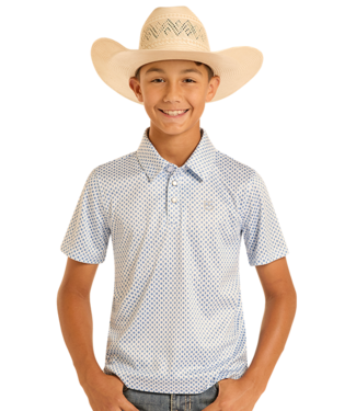 Panhandle Slim TB51T08972 Boys Polo Snap Blue