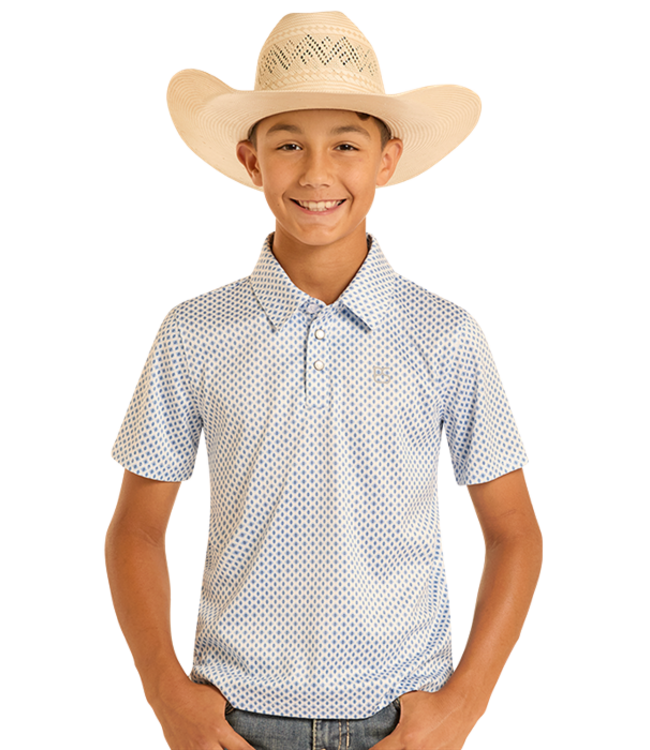 TB51T08972 Boys Polo Snap Blue