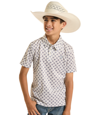 Panhandle Slim BB51T08711 Aztec Geo Polo Natural