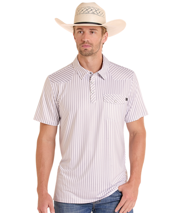 BM51T09335 Western Stripe Polo White