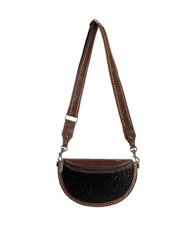 2520841323 JUSTIN LADIES SLING POUCH BRINDLE HAIR ON