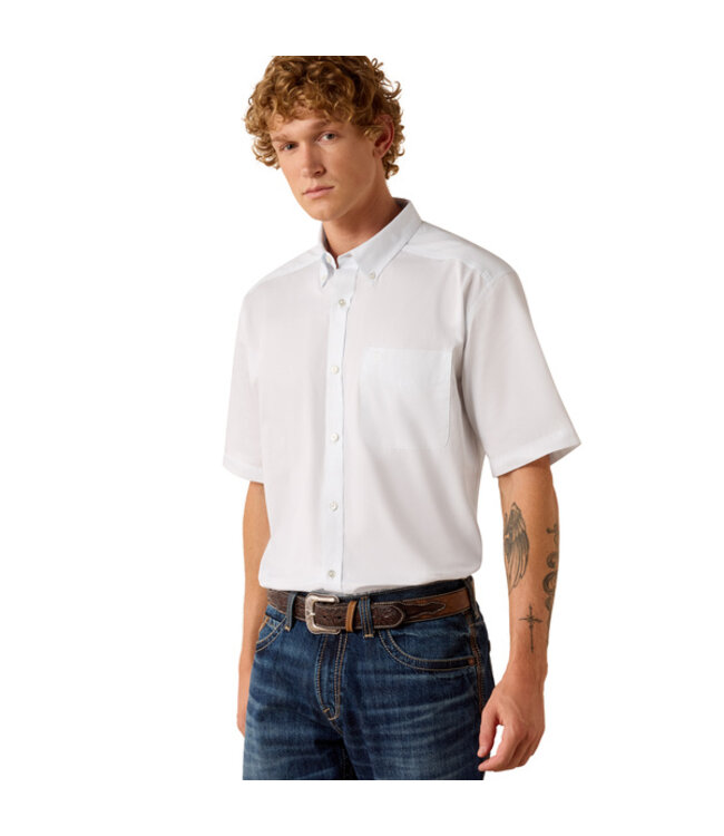 10073615 MNS LIGHTWEIGHT TWILL SS SHRT WHT