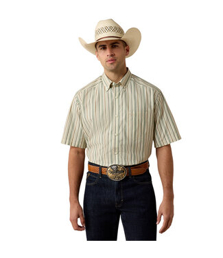 Ariat Intl 10073567 MNS PRO STEVIE SS SHRT WHT MLT STRP