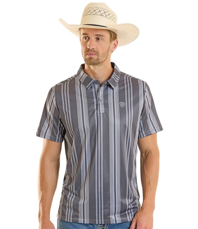 BM51T08729 Stripe Polo Charcoal