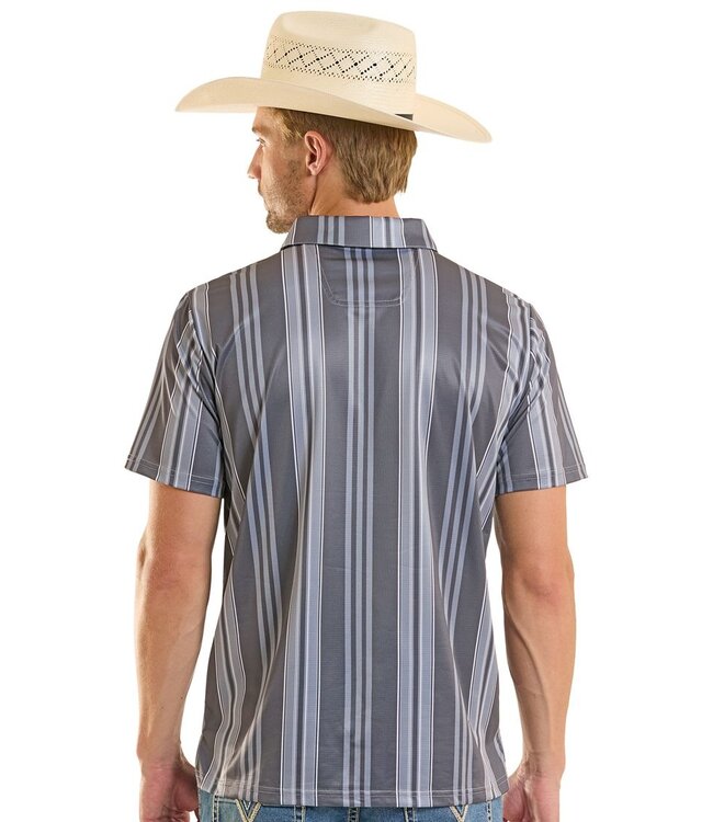 BM51T08729 Stripe Polo Charcoal