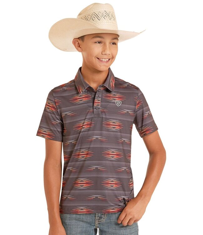 BB51T08720 Aztec Polo Charcoal
