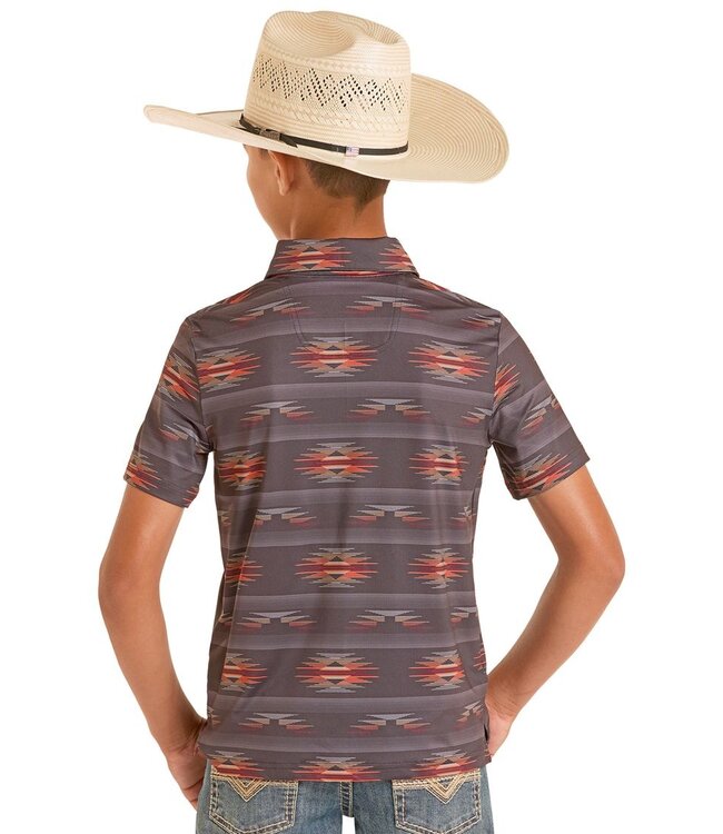 BB51T08720 Aztec Polo Charcoal