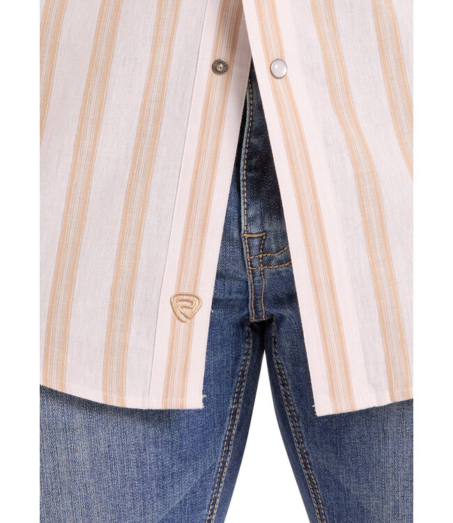 BMN3S08669 Stripe SS Snap Tan