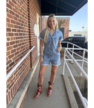 Wrangler 112379510 Ladies Denim Romper