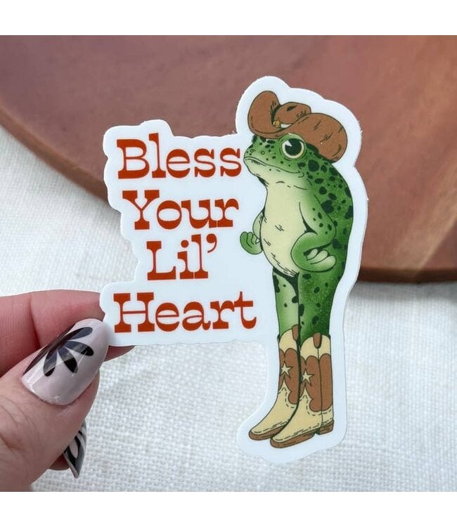 Bless Your Lil' Heart Southern Cowboy Frog Sticker