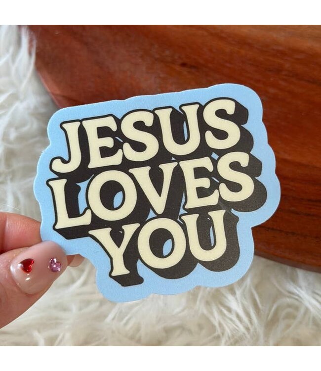 Jesus Loves You Text Faith Bible Sticker