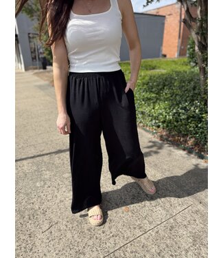 hiddenbrand Black Flared Wide-Leg Pants HJW00794