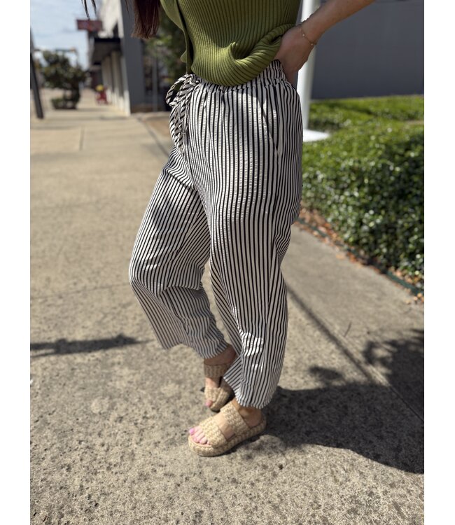Striped Slacks Striped Wide-Leg Pants HWJ01221