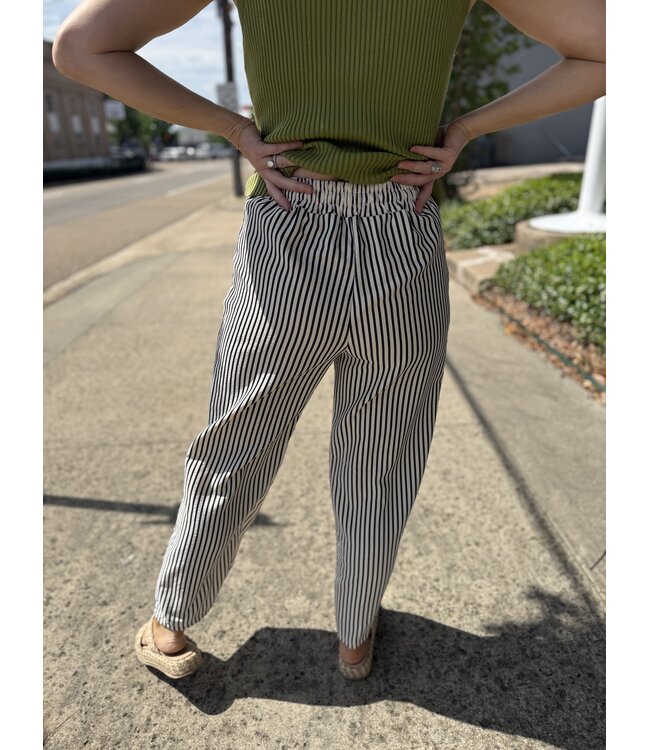 Striped Slacks Striped Wide-Leg Pants HWJ01221