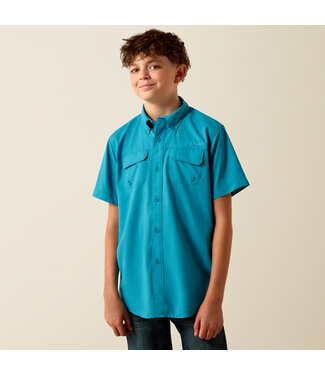 Ariat Intl 10073499 BOYS VENTTEK OUTBOUND SS SHRT BLU MN TRQ