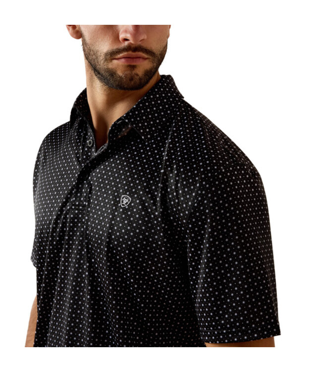 10073472 MNS ALL OVER PRINT SS POLO BLK MNI STR