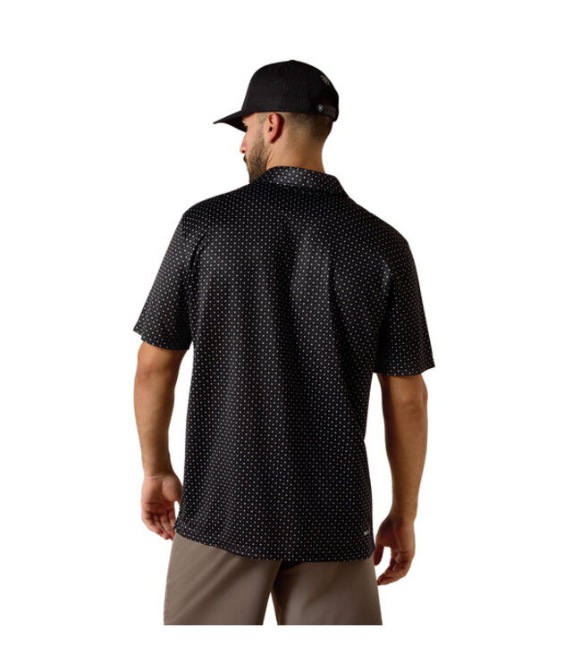 10073472 MNS ALL OVER PRINT SS POLO BLK MNI STR