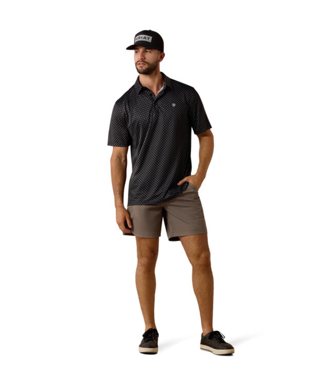 10073472 MNS ALL OVER PRINT SS POLO BLK MNI STR