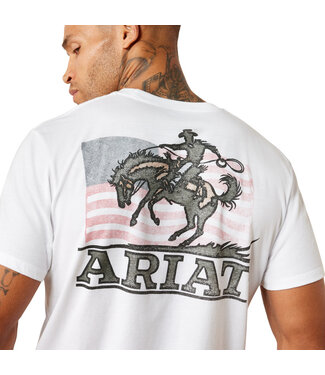 Ariat Intl 10080253 MNS ARIAT FREEDOM FLOW SS TSHRT WHT