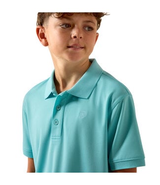Ariat Intl 10073479 BOYS TEK SS POLO ANGL BLU