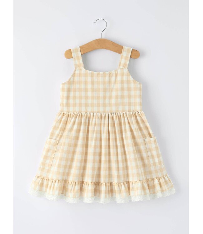 Plaid Girl Dress with Pocket