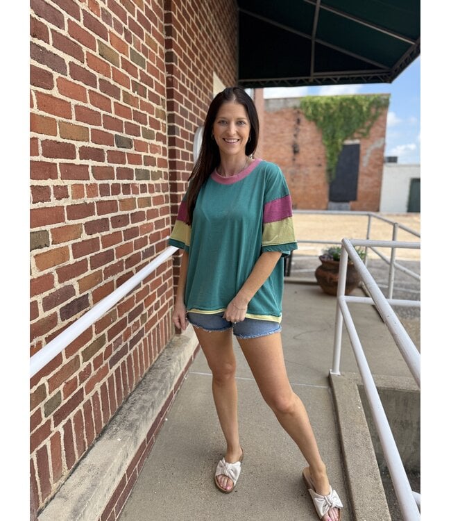 Teal Combo T-Shirt AT3862S