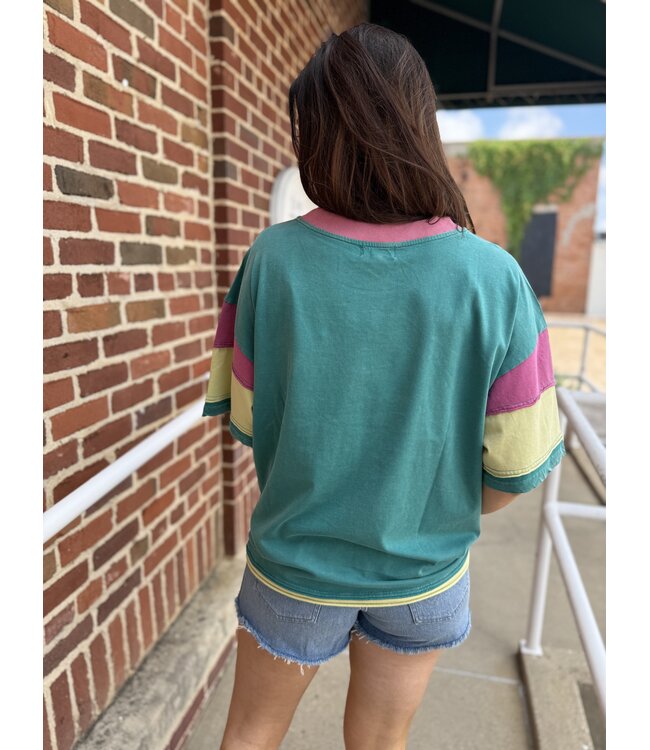 Teal Combo T-Shirt AT3862S