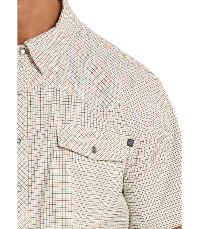 BMB3S08703 SS Check Print Dark Brown