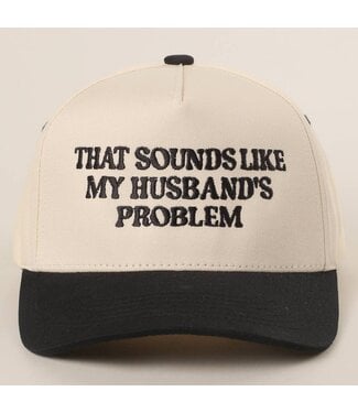 Fashion City That Sounds Like My Husbands Problem Embroidered Two-Tone Trucker Hat
