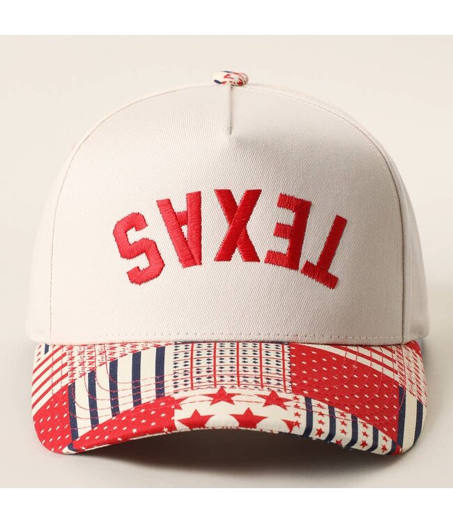 Texas Embroidered Patchwork Brim Trucker Hat