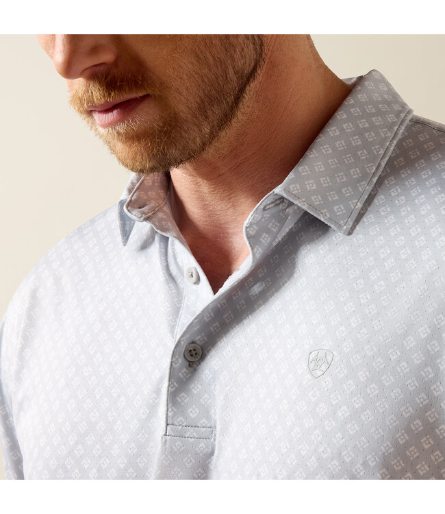 10073508 MNS PRINTED 360 AIRFLOW SS POLO EILN GRY
