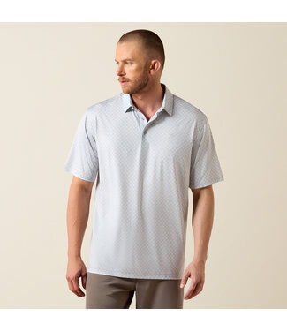 Ariat Intl 10073508 MNS PRINTED 360 AIRFLOW SS POLO EILN GRY